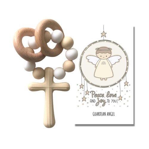 GUARDIAN ANGEL Silicone Rosary | Baby's First Rosary | Catholic Baby Gift | Baby Shower | Baptism