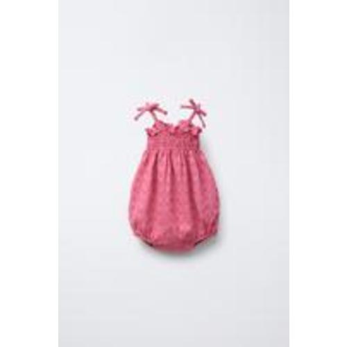 EMBROIDERED FLORAL BODYSUIT - Pink (size 9-12 months)