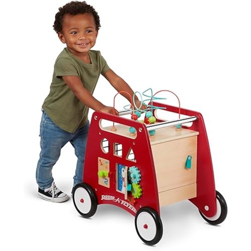 Radio Flyer Deluxe Push & Play Cube Walker, Walker Toy for Ages 1-3