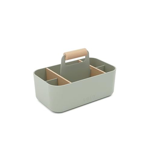 Lalo The Caddy - Multi-Purpose Storage Solution with Removable Dividers, Perfect as a Diaper Caddy, Bath Time Organizer & Art Caddy, BPA-Free, Multiple Compartments - Sage