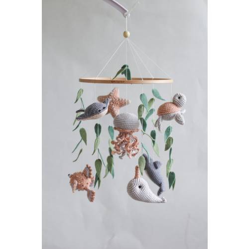 Ocean Baby Mobile. Nautical Baby Mobile. Ocean Baby Mobile With Narwhal, Jellyfish, Turtle, Stingray Fish, Shark, Starfish and Puffer Fish - Etsy