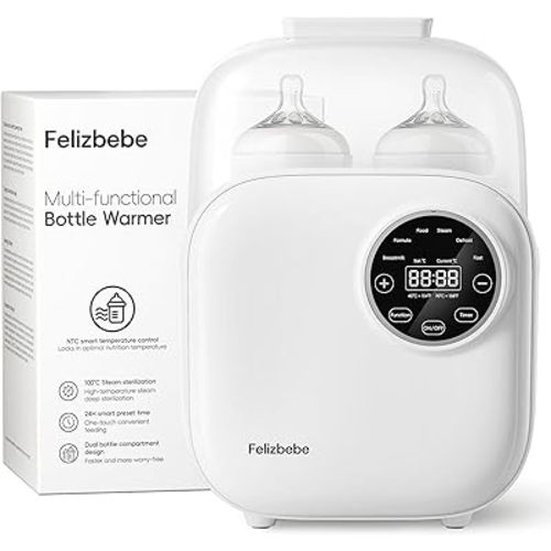 Baby Bottle Warmer, Felizbebe 10-in-1 Bottle Warmers for All Bottles, Detachable Body for Easy Cleaning, Accurate Temperature Control, Timer, Sterili-zing,Milk Warmer for Breastmilk or Formula