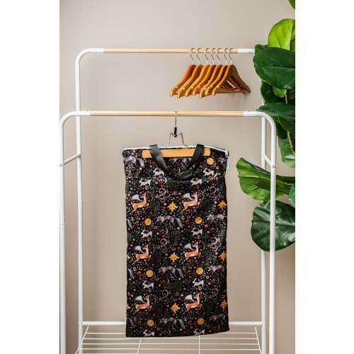 Patterned Large Zipper Hanging Wet Bag, Laundry Bag with Handles