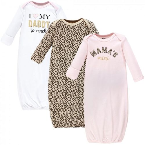 Hudson Baby Infant Girl Cotton Gowns, Leopard Mamas Mini, 0-6 Months