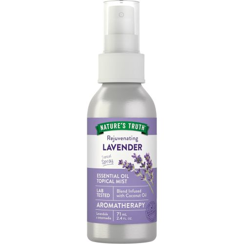 Nature's Truth Lavender Essential Oil Spray | 2.4 fl oz | Room Aroma Mist, Topical Use, & Yoga
