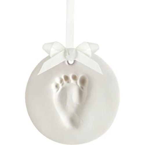 Tiny Ideas Baby Hand and Footprint Keepsake, DIY No Mess Hanging Ornament Keepsake Kit, Classic Nursery Decor, Ideal Gender Neutral Gift, Perfect for Newborns, White