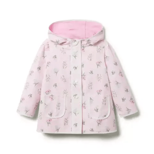 Girl Pale Pink Floral The Classic Floral Raincoat by Janie and Jack, 6-12m
