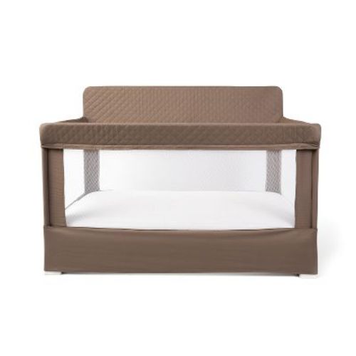 Lunaire Full Size Mesh Crib and Playard Organic Mocha