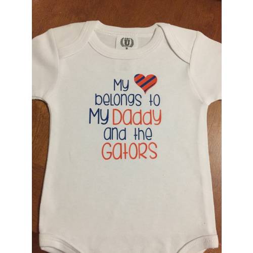 Personalized baby sports one piece creeper or tshirt * Daddy&#39;s girl * Florida Gators * your team * your colors