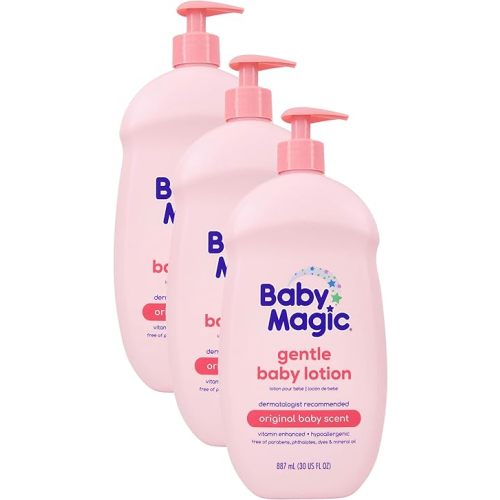 Baby Magic Baby Lotion With Original Baby Scent, Camellia Oil & Marshmallow Root, 30 Oz (Pack of 3)