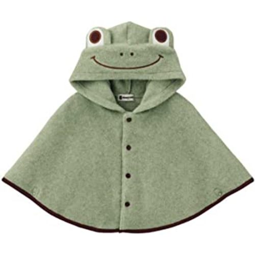 Frog Hood Carseat Poncho for Kids - Fleece Hooded Wool Cape Coats for Toddlers