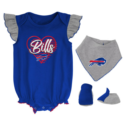 Buffalo Bills Gray 3-24 Month Onesies