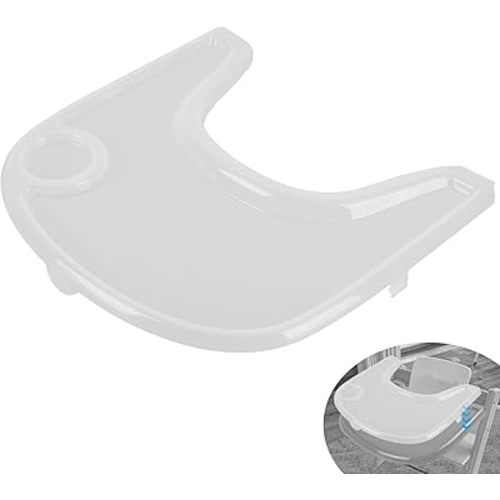 High Chair Tray Cover Compatible with Stokke Tripp Trapp Chair with Cup Holder - Smooth Surface and Strong Suction - Made with Food-Safe Plastic (BPA BPS BPF Lead Phthalate Free) - Clear