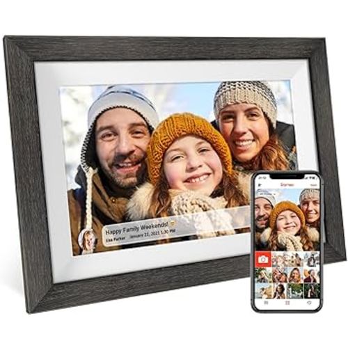 Amazon.com : Frameo 10.1 inch Digital Picture Frame WiFi 32GB Smart Digital Photo Frame Wood IPS HD 1280 * 800 1080P Touch Screen Auto-Rotate Easy Setup to use Free Share Photos and Videos Anywhere : Electronics