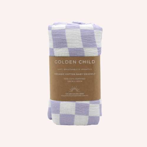 Wavy Baby Organic Swaddle - Violet
