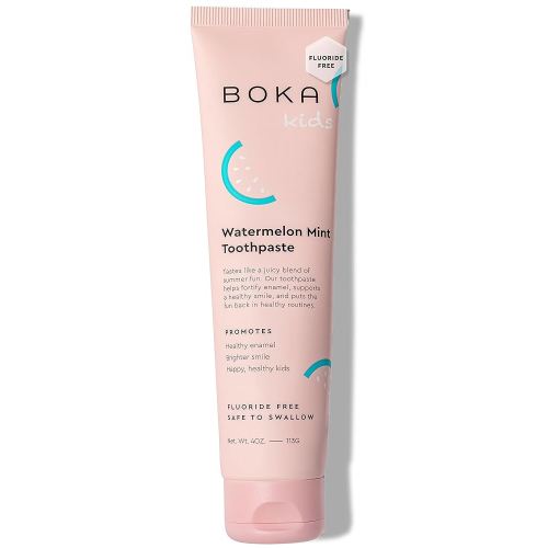 Boka Fluoride Free Toothpaste Nano Hydroxyapatite, Helps Remineralize, Appropriate for Sensitive Teeth, Whitening - for Adult, Kids Oral Care - Watermelon Mint Flavor, 4oz 1Pk - US Manufactured