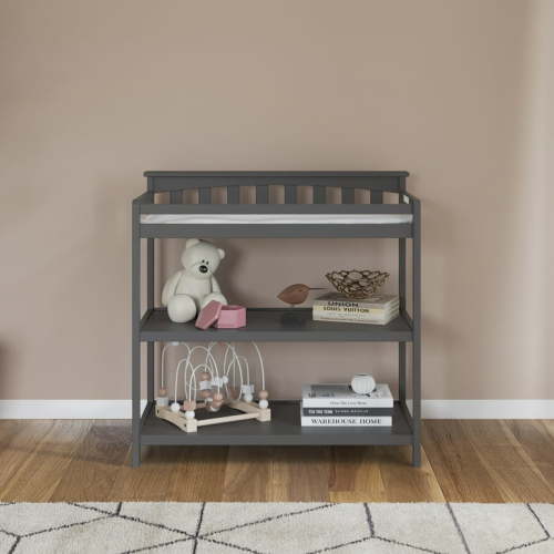 Child Craft Flat Top Changing Table, Cool Gray