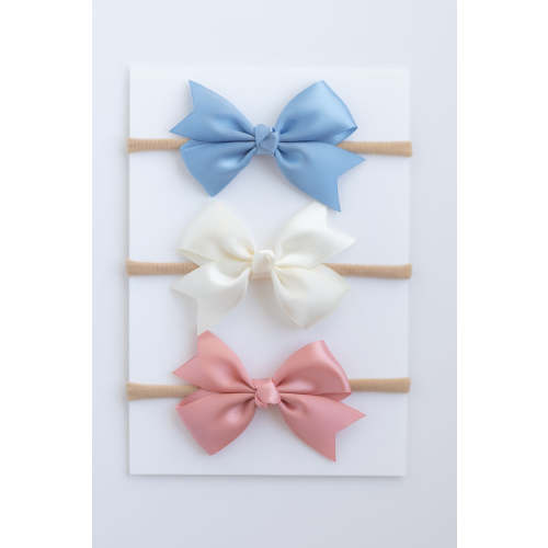 Baby Bow Headbands | Small Satin Bows | Cygnet Living