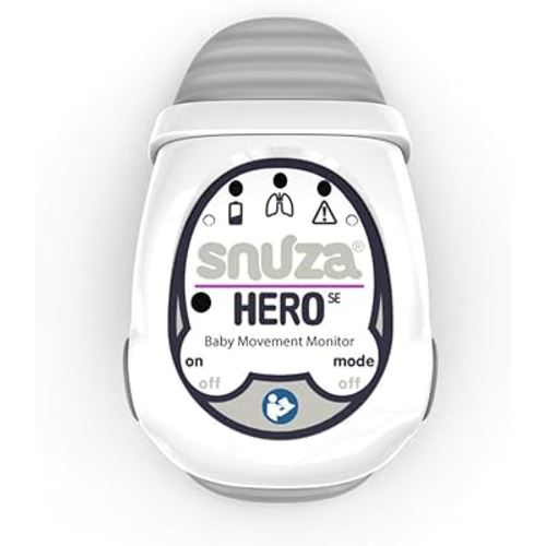 Snuza Hero Baby Monitor: Alerts When No Movement Detected, Gentle Vibration Pre-Alerts, Attaches to Diaper, No WiFi/Bluetooth, Medical Grade Material. Safer Sleep for Babies, Better Sleep for Parents.