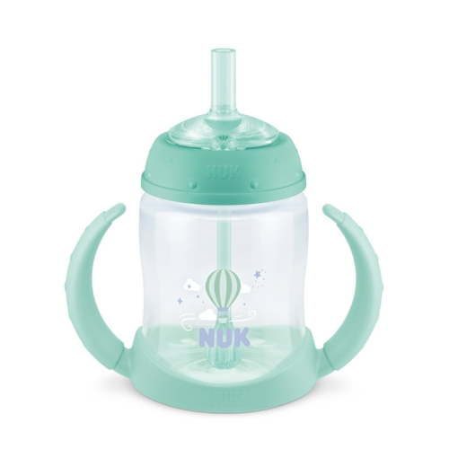 NUK Learner Infant Toddler Straw Cup, 5oz Straw Sippy Cup 6+ Months, 1 Pack, Teal, Unisex