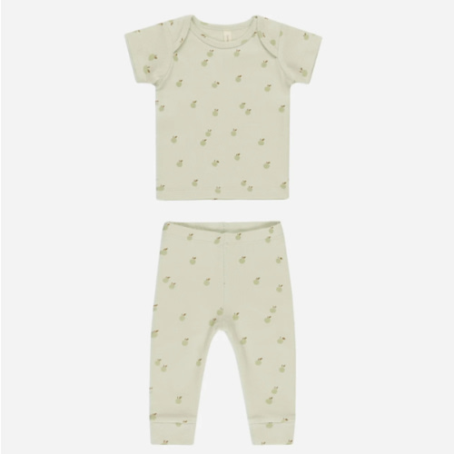 Ribbed Short Sleeve Tee + Legging Set || Apples – Quincy Mae 6-12mo