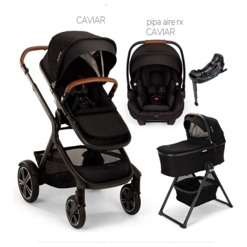 Nuna® DEMI™ Next Caviar+ PIPA Aire RX + Bassinet + Rider Board Travel System