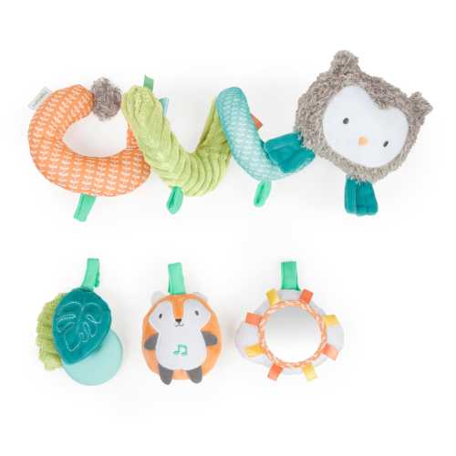 Ingenuity Nally & Friends Spiral Activity Toy Bar for Baby, Ages 0M+