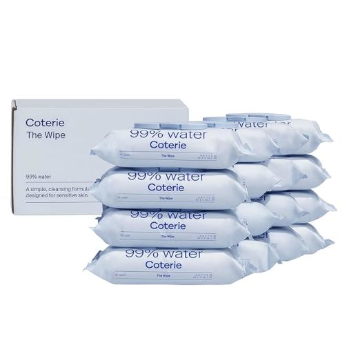 Coterie Baby Wipes, 8 Pack, 448 Count, Unscented Wipes, 99% Purified Water, Plastic-Free & Plant-Derived Fibers, Fragrance Free Hypoallergenic Sensitive Skin Baby Essentials, Clean Ingredients