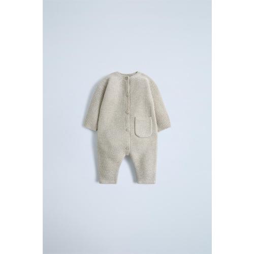 GARTER STITCH JUMPSUIT - Blue marl | ZARA United States