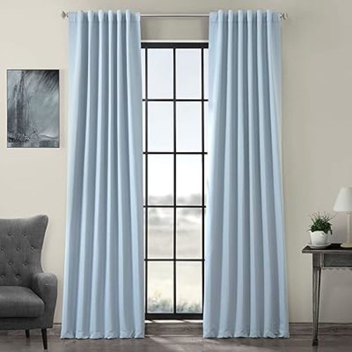 HPD Half Price Drapes Room Darkening Curtains 96 Inches Long for Bedroom & Living Room (1 Panel), 50 X 96, Frosted Blue