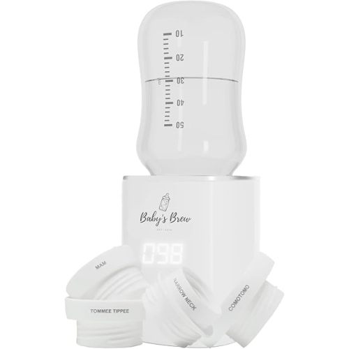 Baby’s Brew 3.0 Portable Bottle Warmer Adapter Set, Breastmilk, Formula & Water Warmer, Smart Sensor Technology, Leak-Proof, Travel-Friendly, BPA-Free, | Single Warmer with 4 Adapters