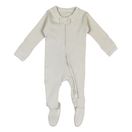 Organic 2-Way Zipper Footie in Stone – L'ovedbaby