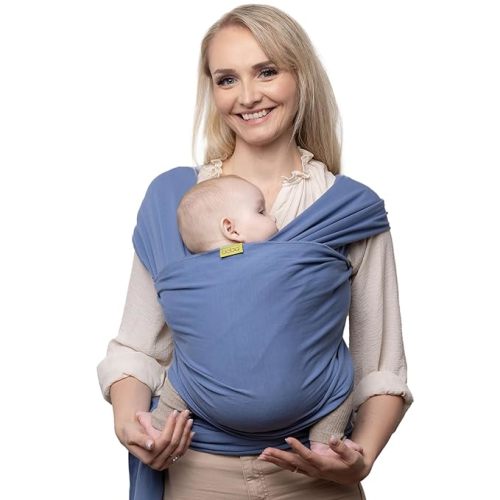 Boba Baby Wrap Carrier Newborn to Toddler - Stretchy Baby Wraps Carrier - Baby Sling - Hands-Free Baby Carrier Wrap - Baby Carrier Sling - Baby Carrier Newborn to Toddler 7-35 lbs (Vintage Navy Blue)