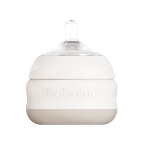 Babaloo Baby-Led Anti-Colic Bottle – 5 oz Single Bottle (Creme) – Slow Flow Nipple, BPA-Free Platinum-Grade, Food-Grade Silicone