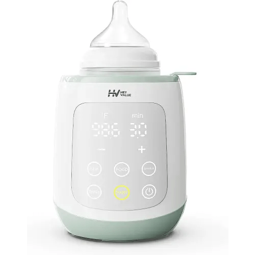 Bottle Warmer, 10-in-1 Fast Baby Bottle Warmer for Breastmilk or Formula with Timer, IMD LED Display, Accurate Temperature Control, Automatic Shut-Off, BPA-Free, Bottle Warmers for All Bottles (Green)