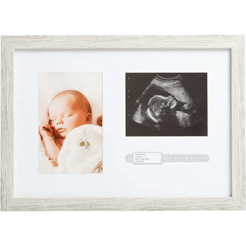 Kate & Milo Rustic Bracelet ID and Sonogram Frame, Rustic Pregnancy Keepsake Picture Frame, Gender-Neutral Nursery Décor