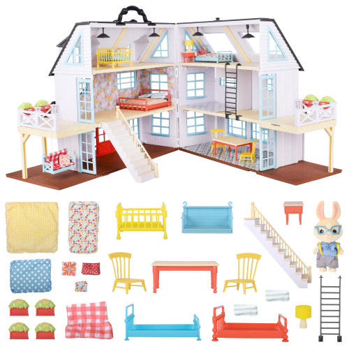 Honey Bee Acres Buzzby Farmhouse Doll Playset & Mini Figure, 25 Pieces, children Ages 3+