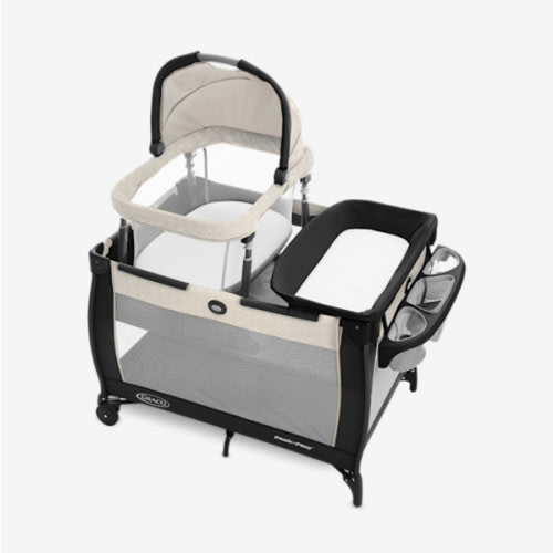 Graco Pack 'n Play Day2Dream Travel Bassinet Playard Features Portable Bassinet Diaper Changer and More (Lo, Lo, W/Fold Flat Bassinet)