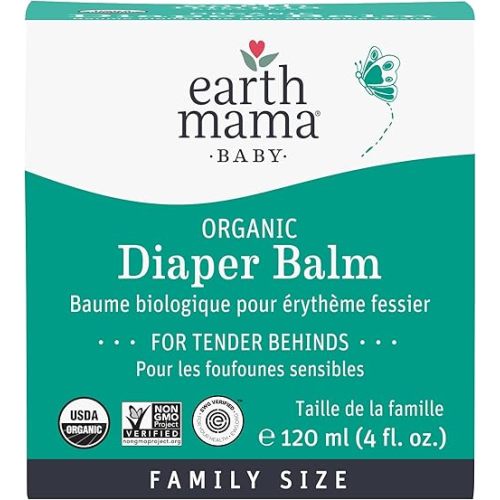 Earth Mama Organic Economy Size Diaper Balm | Diaper Cream for Baby | EWG Verified, Petroleum & Artificial Fragrance-Free with Calendula for Sensitive Skin, 4-Fluid Ounce