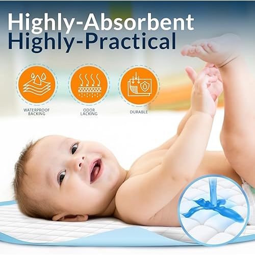 MED PRIDE Disposable Underpads 23'' X 36'' (25-Count) Incontinence Pads, Chux, Bed Covers, Puppy Training | Thick, Super Absorbent Protection for Kids, Adults, Elderly | Liquid, Urine, Accidents