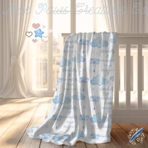 Cloud Baby Blanket Christian Baby Gift Nursery Decor for Baby Religious Swaddle Gift Idea Minimalist Newborn Throw with Bible Scripture Gift