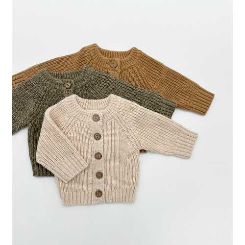 Chunky Knit Baby Boys Sweater | Cotton kids Buttoned Cardigan Quinn