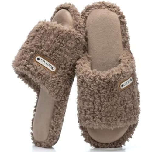 GOEWY Open Toe Slippers for Women Indoor with Cozy Memory Foam Adjustable