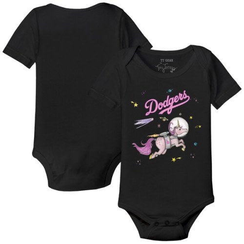 Infant Los Angeles Dodgers Tiny Turnip Black Space Unicorn Bodysuit