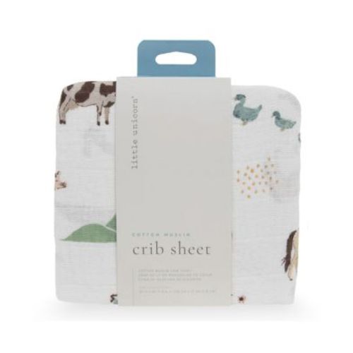 Little Unicorn Unisex Cotton Muslin Crib Sheet - Baby