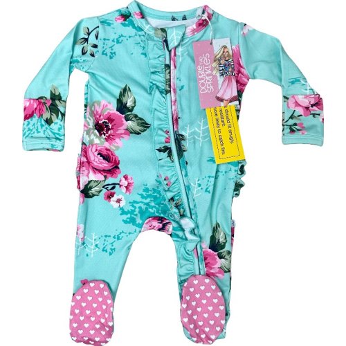 0-3 mo Valentina Baby Ruffle Pajama – Double the Sprinkles