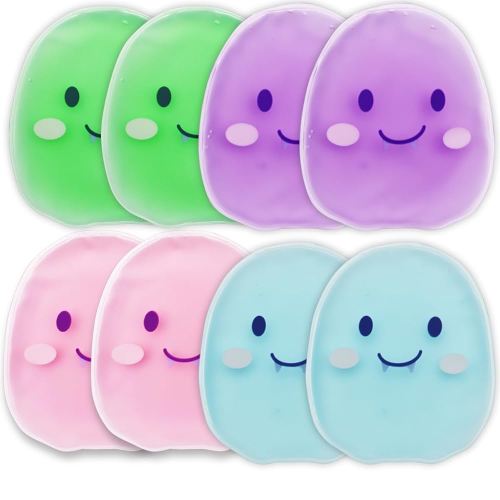 Boo Boo Ice Packs for Kids Injuries, Kids Ice Pack, 8 Gel Cold Pack Toddler Ice Pack with Soft Cover Baby, Kid's Pain Relief, Fever, Wisdom Teeth, First Aid Head, Neck, Arms(8 Pcs)