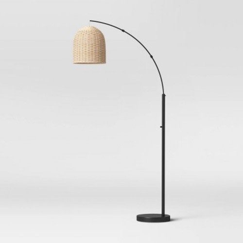 Addison Arc Floor Lamp with Natural Rattan Shade - Threshold™
