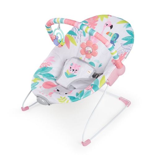 Bright Starts Vibrating Baby Bouncer - Flamingo Vibes
