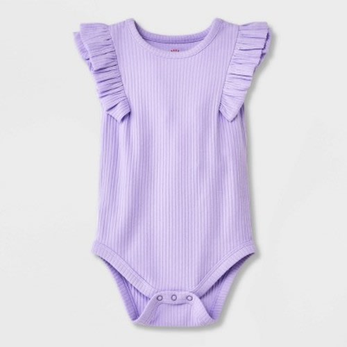 Baby Girls' Ruffle Bodysuit - Cat & Jack™, Color: Purple, Size: 6-9M